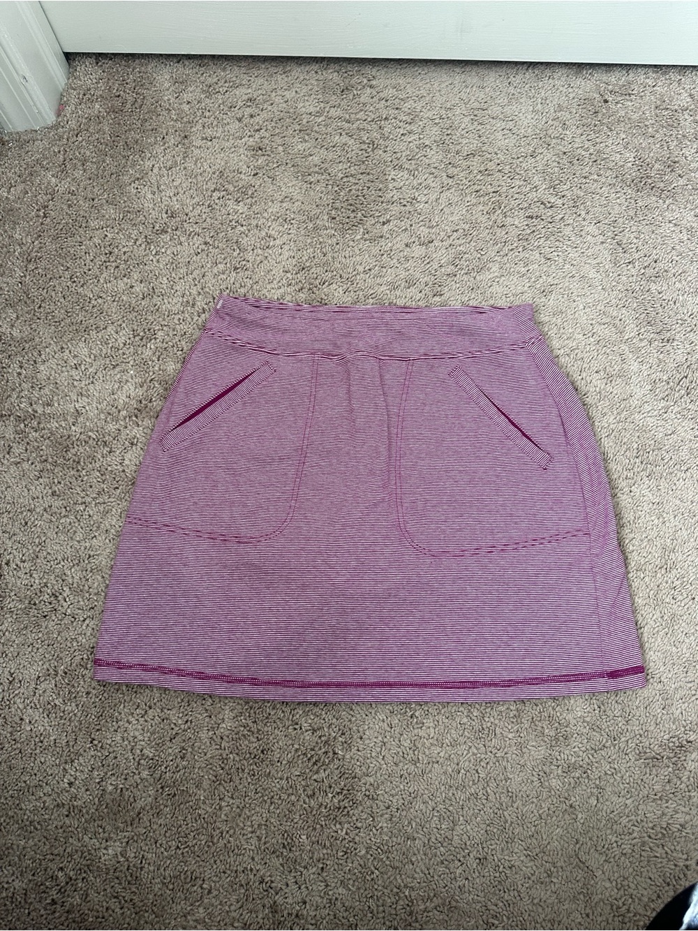 T by Talbots Purple White Stripe Skort Size S - Picture 2 of 8